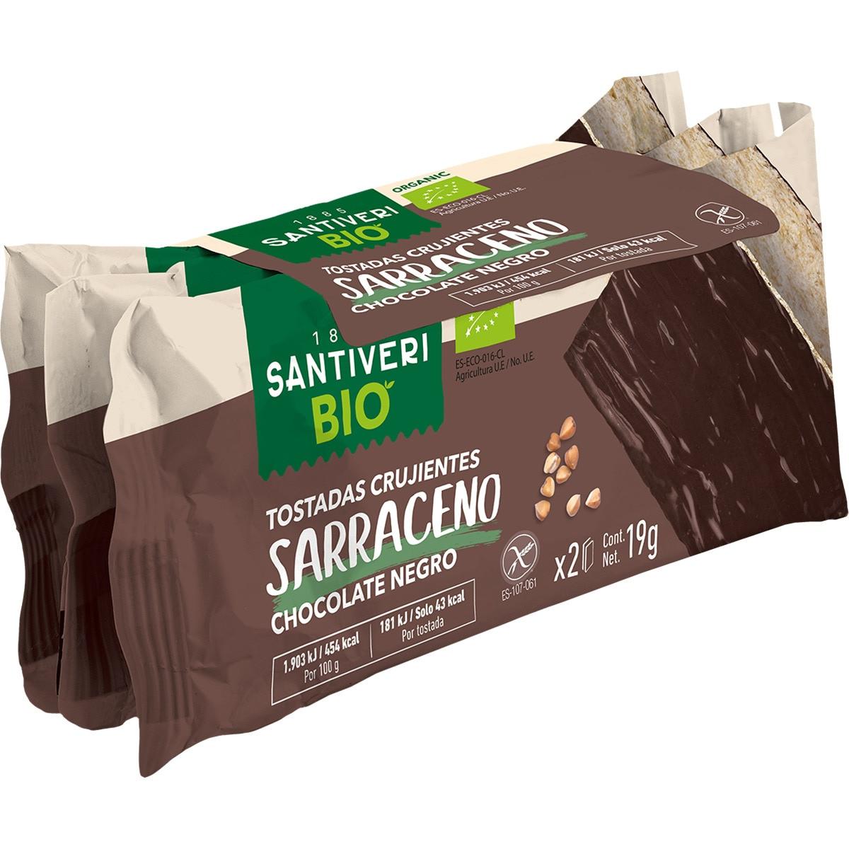 Tostadas crujientes de trigo sarraceno con chocolate negro BIO 3x57g