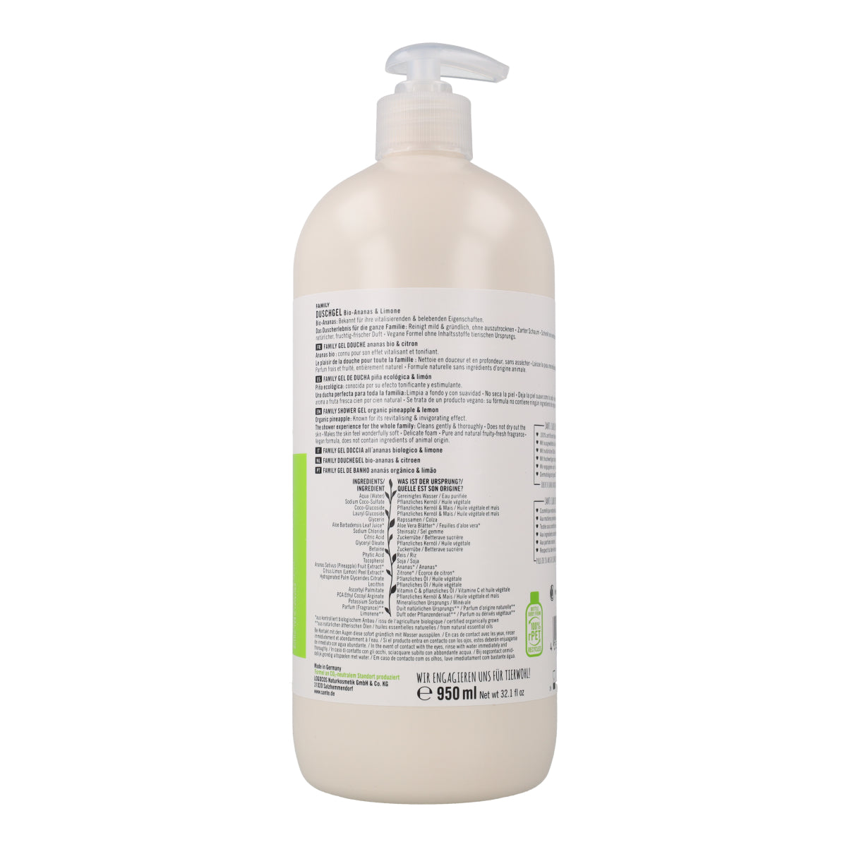 Gel de ducha Bio de piña y limón Sante 950 ml