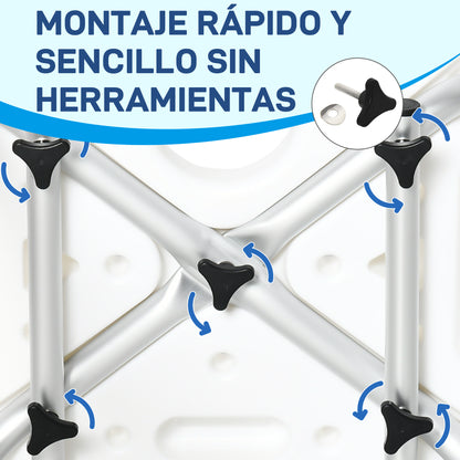 Homcom Silla Ducha Personas Mayores Antideslizante Con Altura Ajustable_5