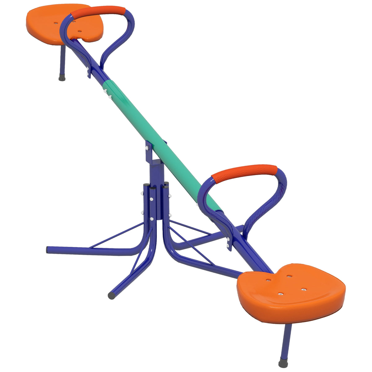 Outsunny Balancín Para Niños Giratorio 360° Con Barra Ajustable Multicolor_0