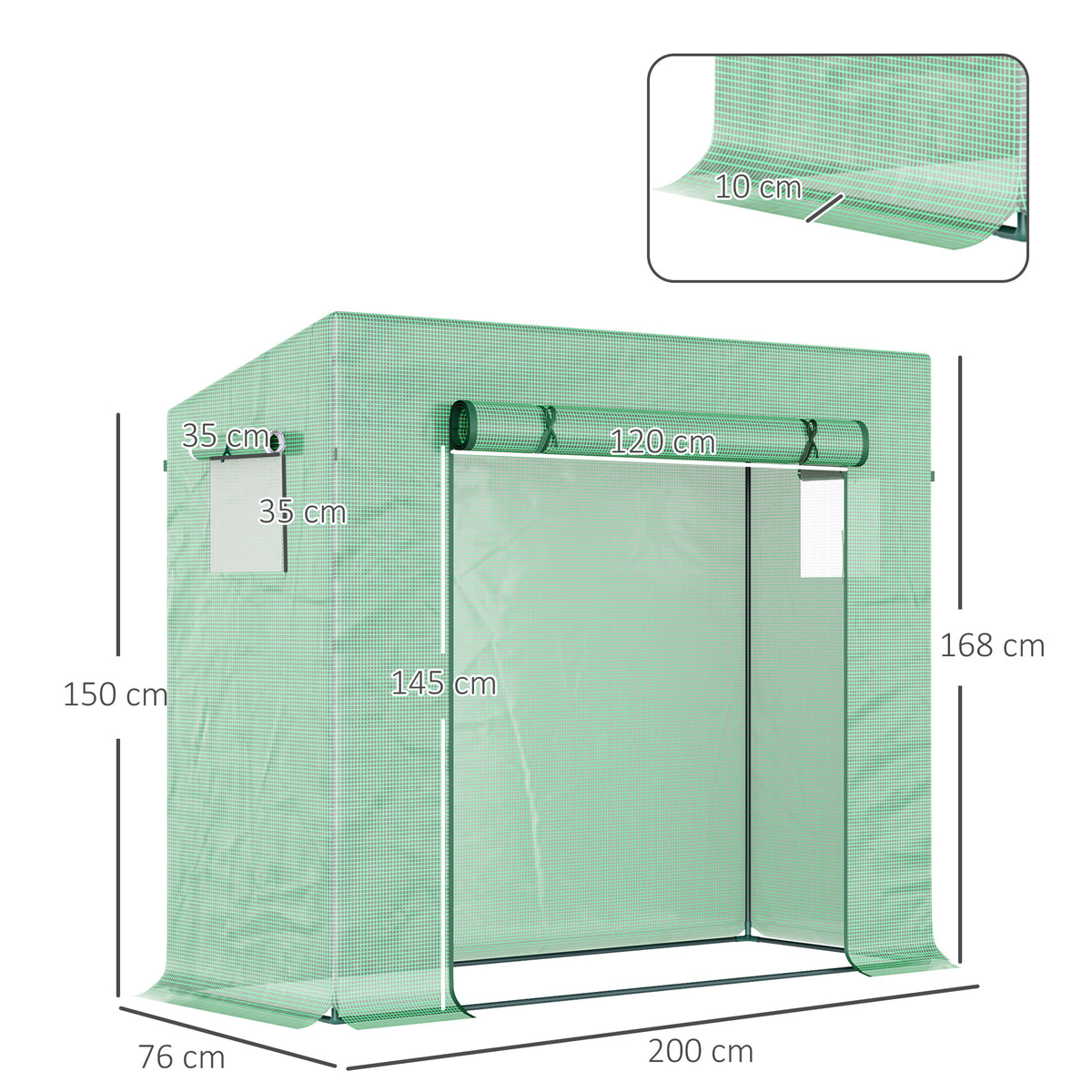 Outsunny Invernadero Pequeño Con Ventanas Para Cultivar Tomates Verde_2