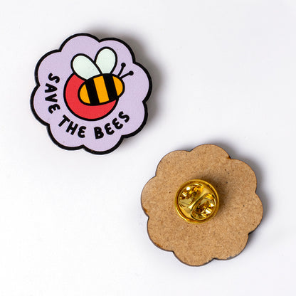 Pin Save The Bees - Accesorio Moderno y Original para Chaquetas, Mochilas y Bolsos - Nature Vibes_1
