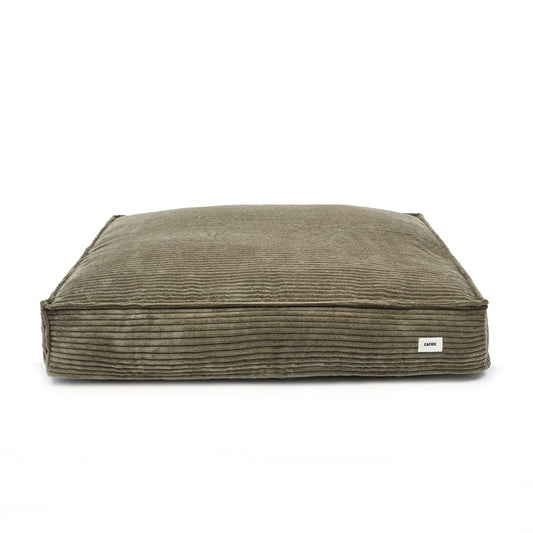 Cafide Cama De Material Reciclado Para Perro Con Tejido De Pana Verde. Modelo Cuadra._0