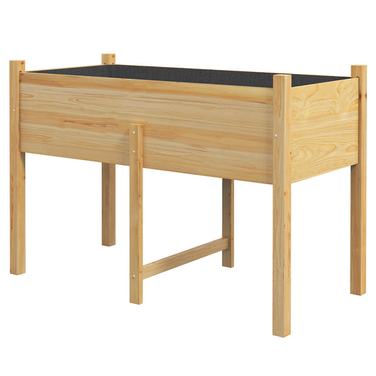 Outsunny Mesa De Cultivo De Madera 115x55x80 Cm Con Tela No Tejida Natural_0