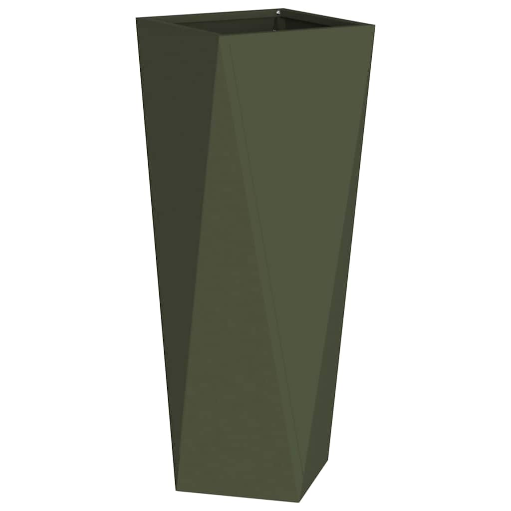 Jardinera 2 Pcs Verde Oliva 30 X 30 X 75 Cm Acero_4