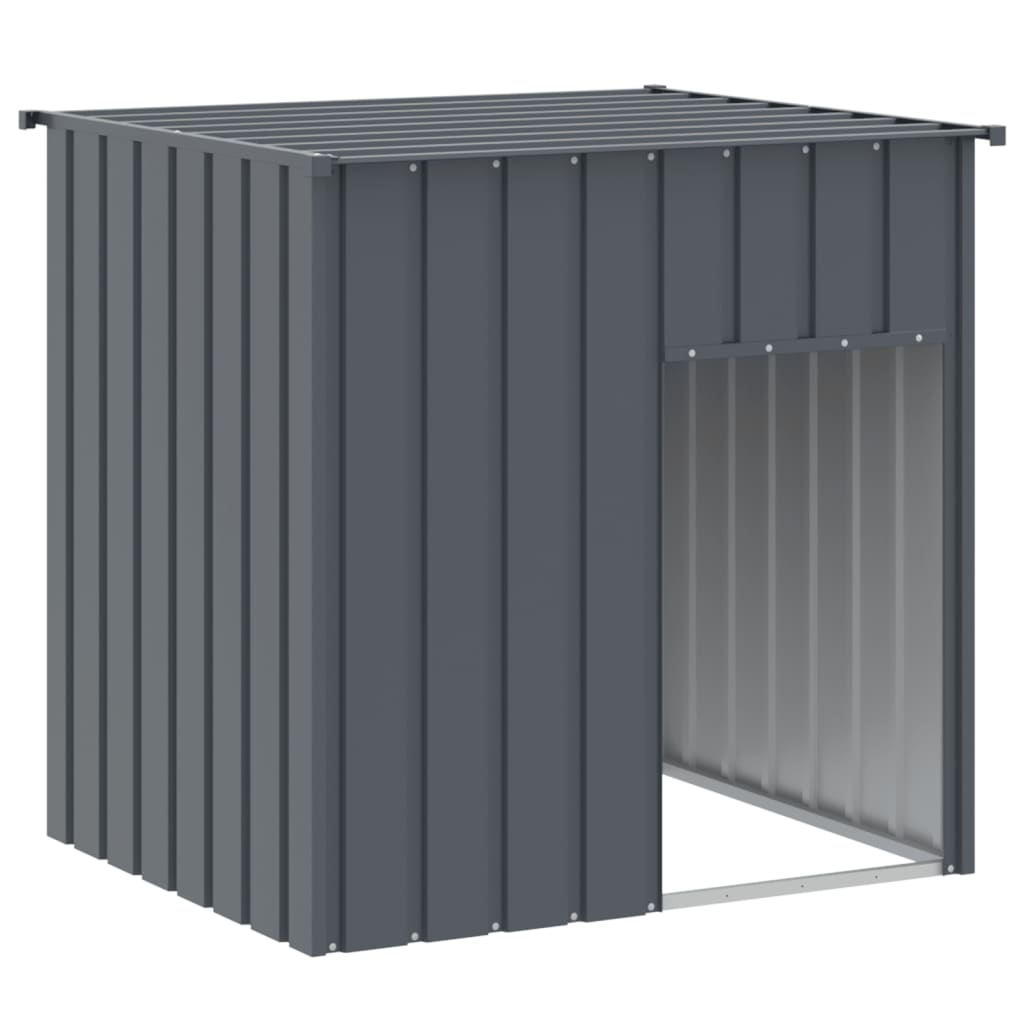 Caseta Para Perro Con Techo De Acero Galvanizado Antracita 110x103x109 Cm_0