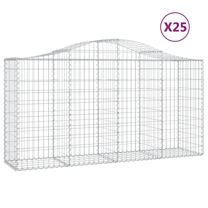 Cestas De Gaviones 25 Uds Forma De Arco Hierro 200x50x100/120cm_0