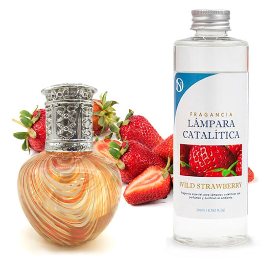 Lámpara Catalítica Orange Waves + Fragancia Wild Strawberry 200 Ml - Elimina Malos Olores, Impurezas Y Perfuma_0
