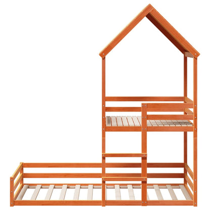 Cama Con Techo Madera Maciza Pino Marrón 90x190 Cm_3