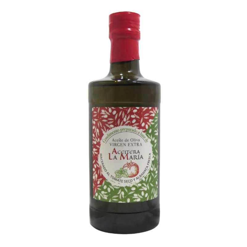 Aceite De Oliva Virgen Extra Macerado Al Tomate Seco Y Albahaca 50 Cl Cristal_0