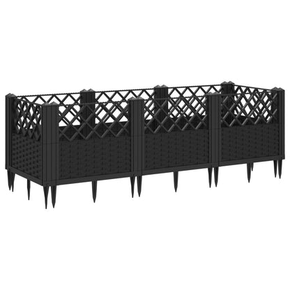 Jardinera Con Clavijas Pp Negro 123,5x43,5x43,5 Cm_4
