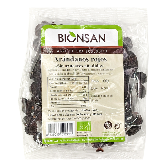 Arándanos Rojos Deshidratados Eco Bionsan 100gr_0