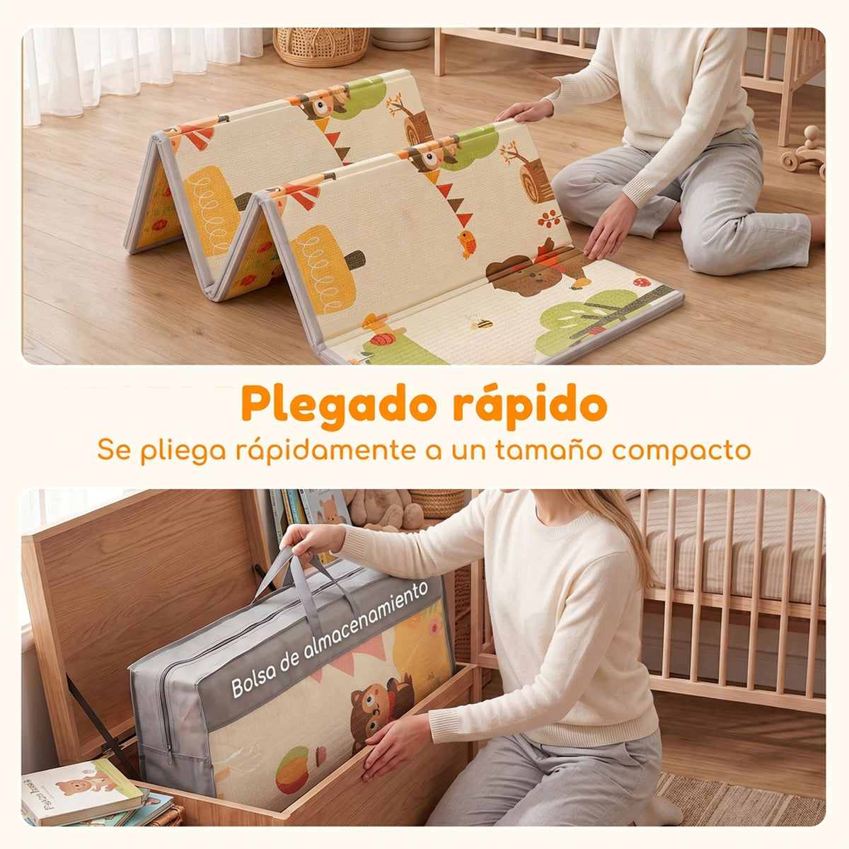 Aiyaplay Alfombra Infantil Plegable Y Reversible 200x150 Cm Antideslizante_5