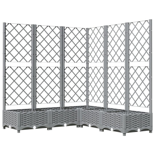 Jardinera Con Enrejado Pp Gris Claro 120x120x121,5 Cm_0