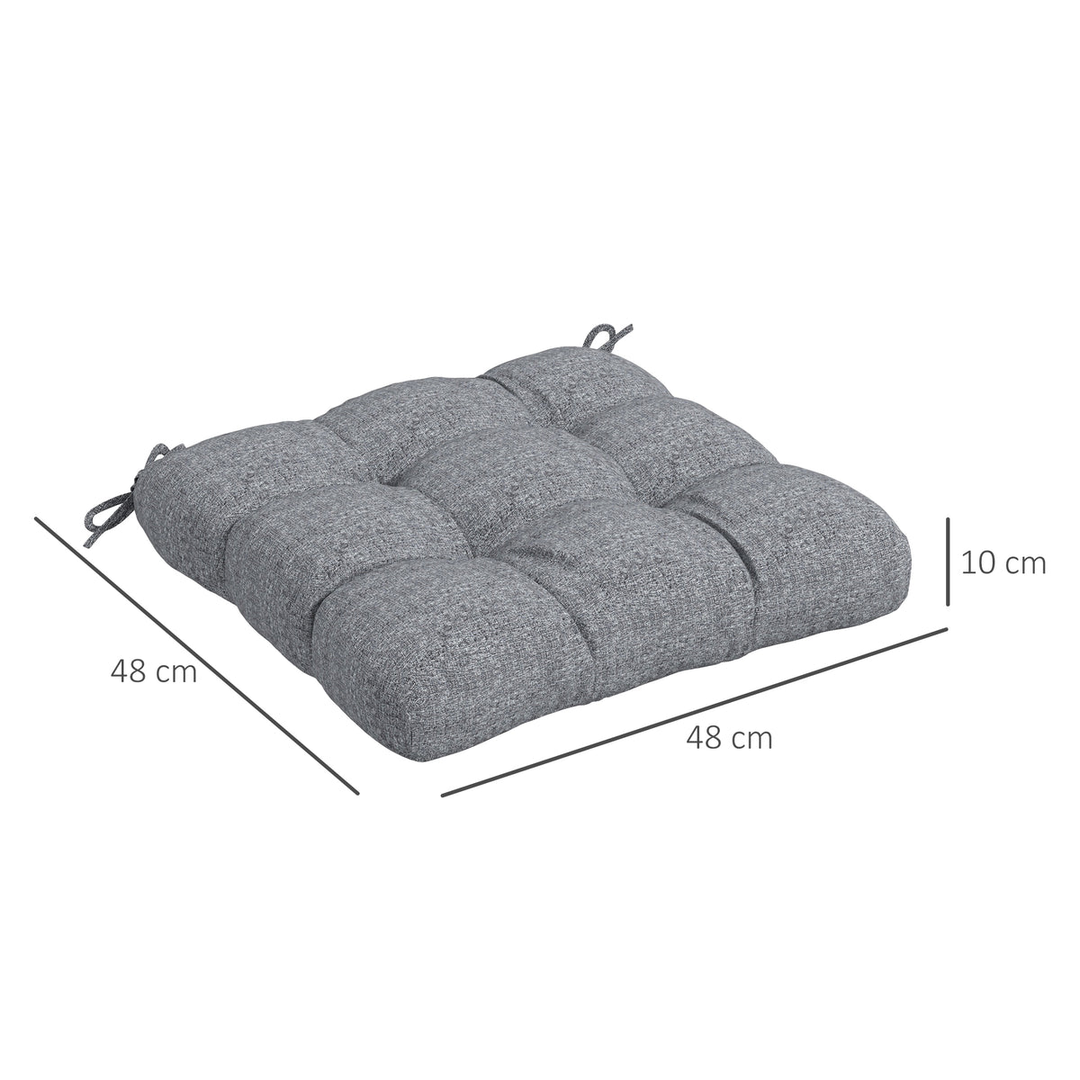 Outsunny Conjunto De Cojines Para Sillas De Comedor 48x48x10 Cm Gris_2