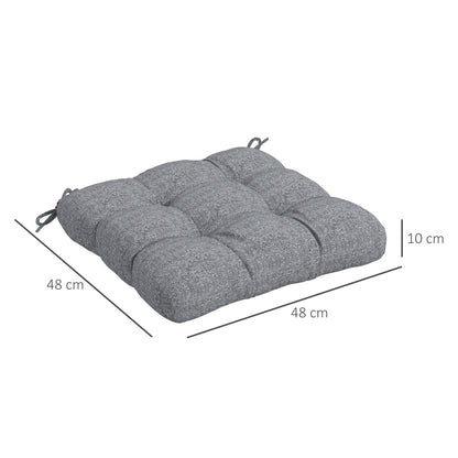 Outsunny Conjunto De Cojines Para Sillas De Comedor 48x48x10 Cm Gris_2