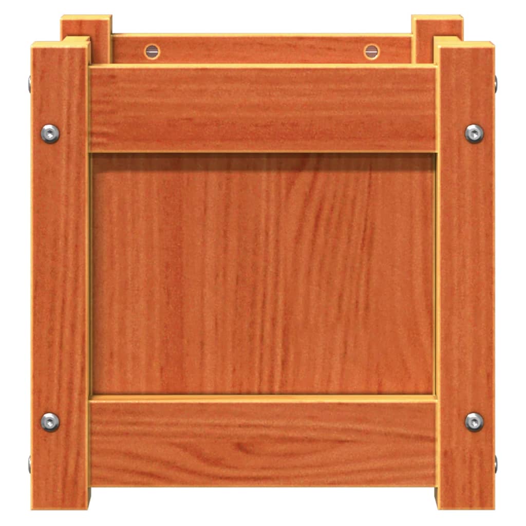 Jardineras De Exterior 2 Uds Madera Maciza De Pino Marrón Cera_5