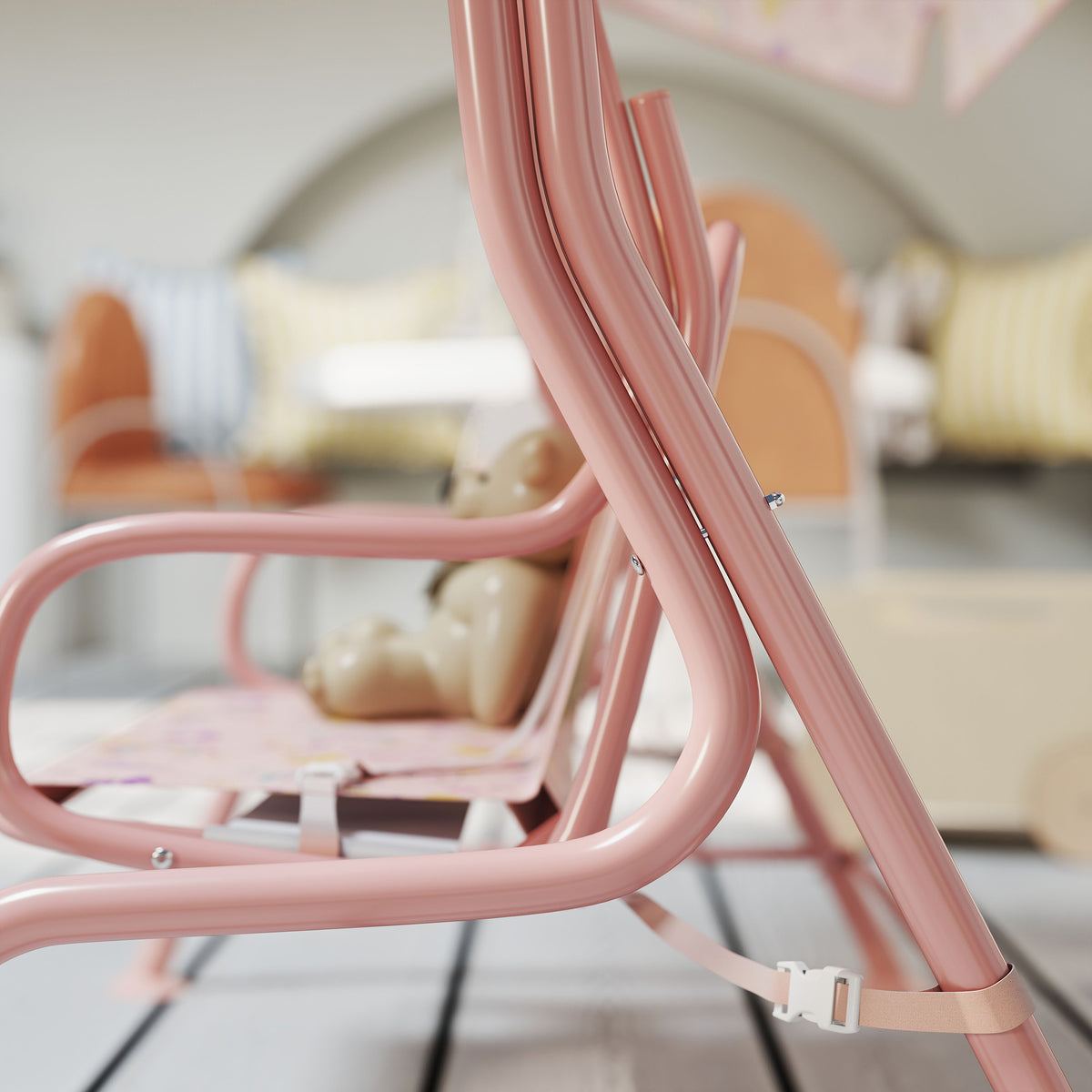 Aiyaplay Columpio De Jardín Exterior Para Niños De +3 Años 112x75x120 Cm Rosa_4