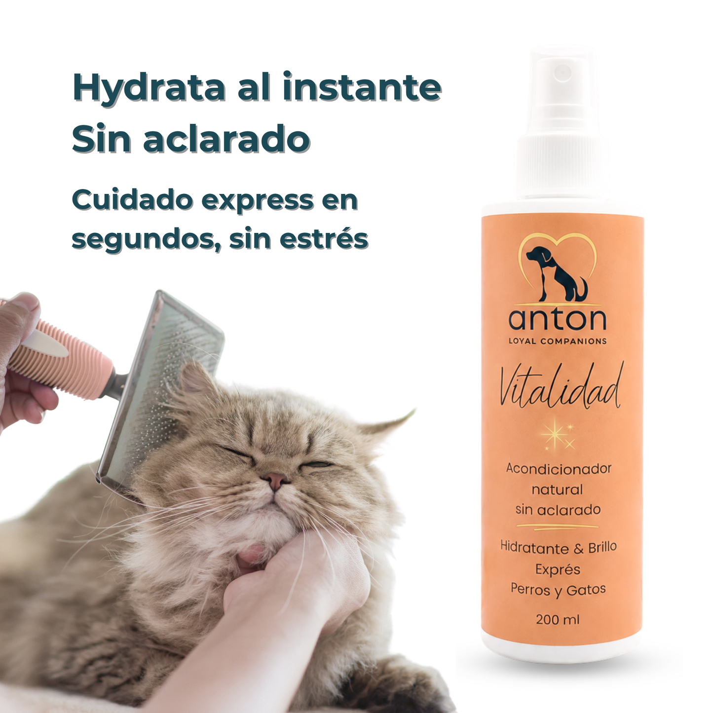 Acondicionador sin aclarado para el cuidado del pelaje de perros y gatos – Pack 3 x 200 ml_1