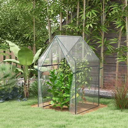 Outsunny Invernadero De Jardín Con 2 Puertas Anti-uv 90x90x145 Cm Transparente_1