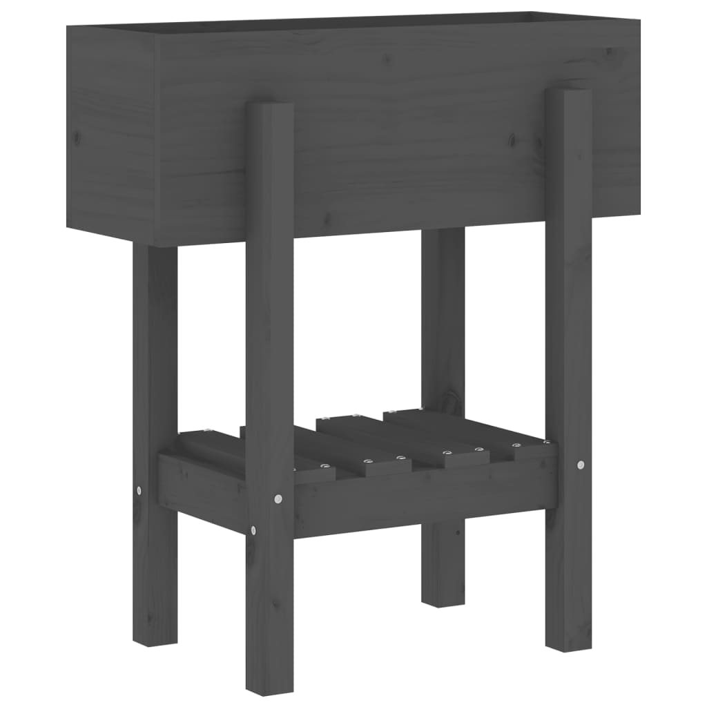 Jardinera Madera Maciza De Pino Gris 62x30x69 Cm_3