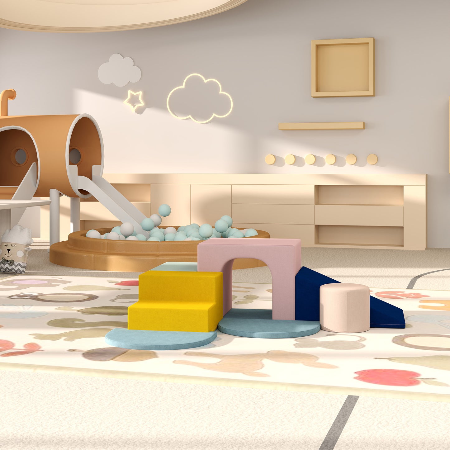 Aiyaplay Juego De 8 Bloques De Espuma Para Niños Fundas Lavables Multicolor_3