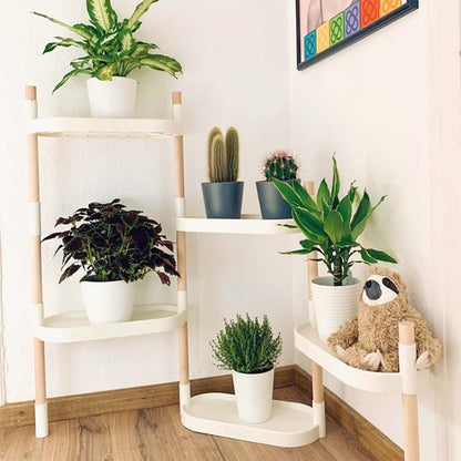 Soporte Modular Citysens De 6 Bandejas – Blanco, Polipropileno 100% Reciclado Y Madera Ecológica Pefc_1