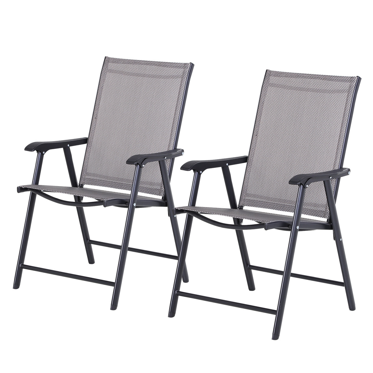 Outsunny Conjunto De 2 Sillas Plegables Con Reposabrazos Para Jardín O Terraza_0
