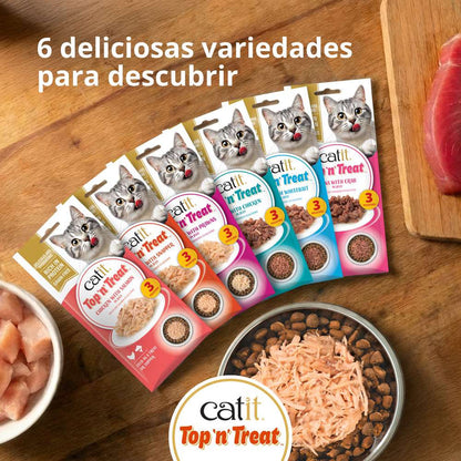 Catit Top 'N Treat, Atún y Cangrejo, 3x60g