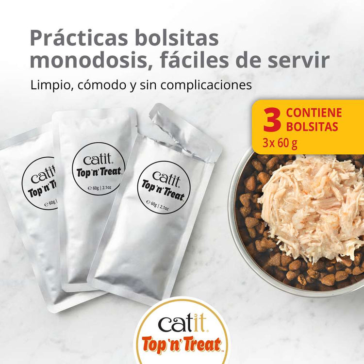 Catit Top 'N Treat, Atún y Cangrejo, 3x60g