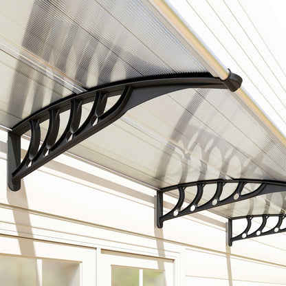 Tejadillo De Protección Para Puertas Outsunny 300x96x27cm Transparente_3