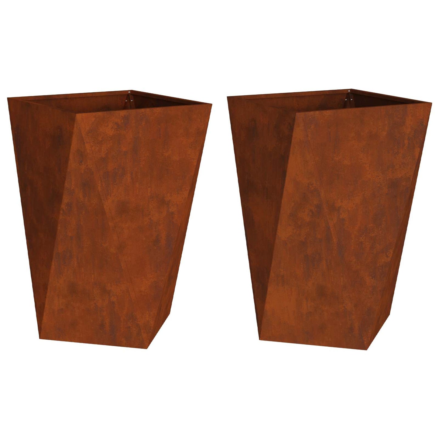 Jardinera 2 Pcs Oxidado 50 X 50 X 75 Cm Acero Autopatinable_0