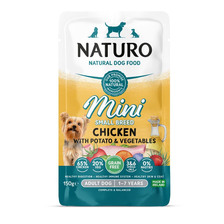 Naturo Comida Humeda Perro Raza Mini Grain Free Pollo Y Patata 150g X 8 Sobres_0
