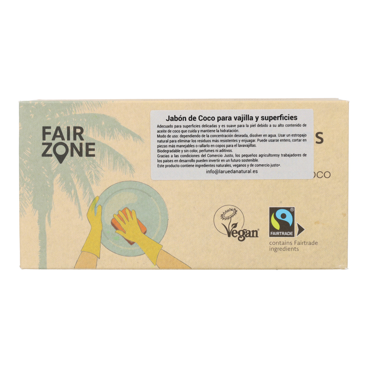 Jabón sólido para vajilla y superficies Coco Fair Squared 450g