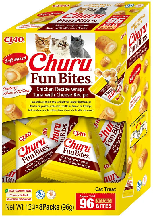 Fun Bites de Pollo y Atún con Queso para Gatos Churu 8 x 12 g