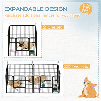 Pawhut Parque Para Perros 4 Paneles Plegable 82x82x60 Cm Con Puerta De Pestillo_3
