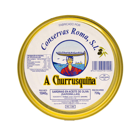 Sardinillas En Aceite De Oliva 120-130 Piezas "a Churrusquiña" – Conservas Gallegas Premium_0