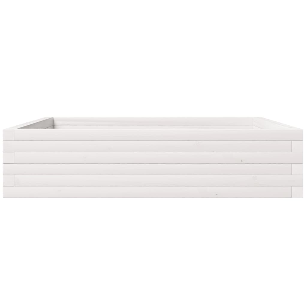 Jardinera Madera Maciza De Pino Blanco 100x100x23 Cm_4