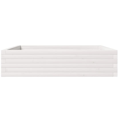 Jardinera Madera Maciza De Pino Blanco 100x100x23 Cm_4