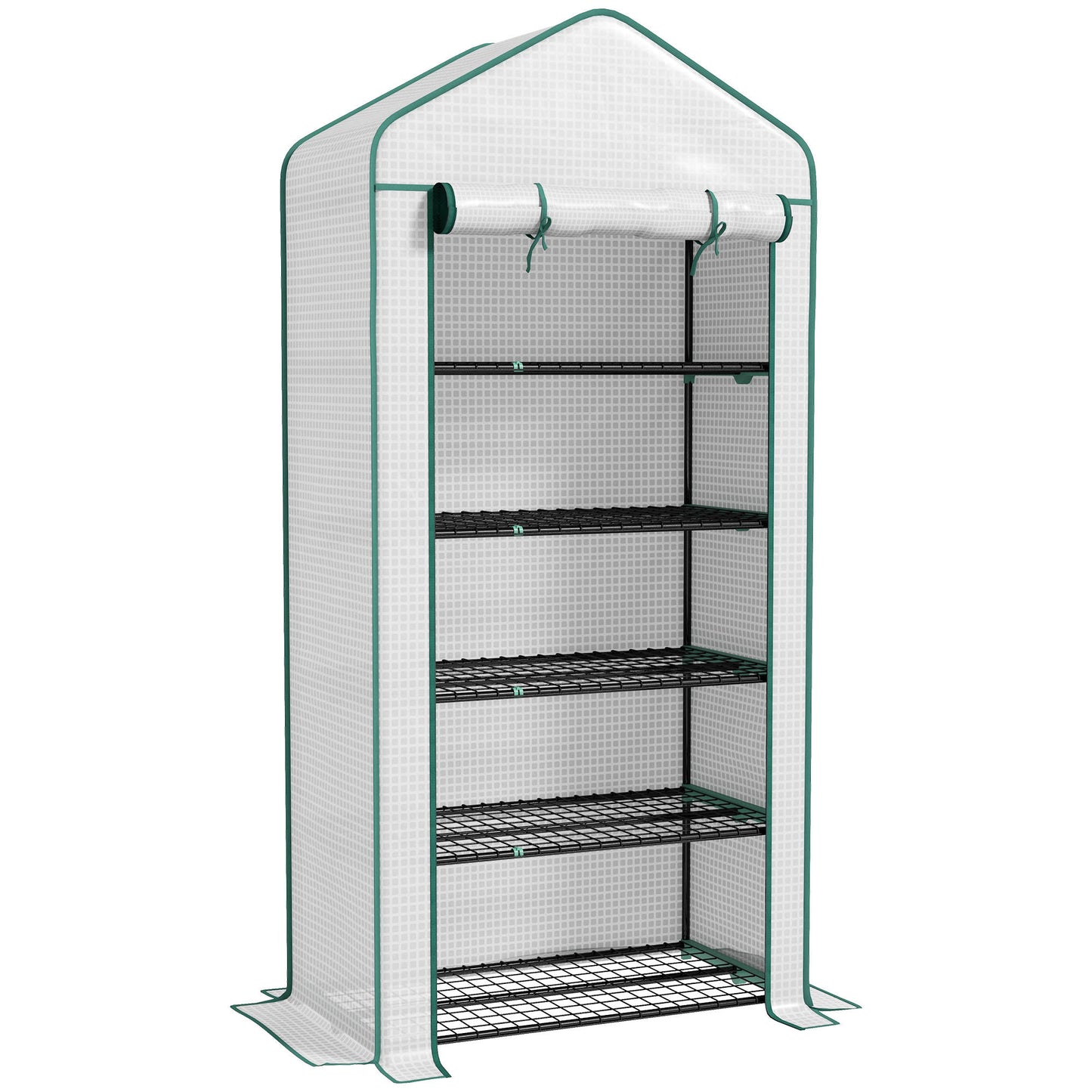Outsunny Invernadero De Jardín De 5 Niveles Diseño Ensanchado 90x49x193cm Blanco_0