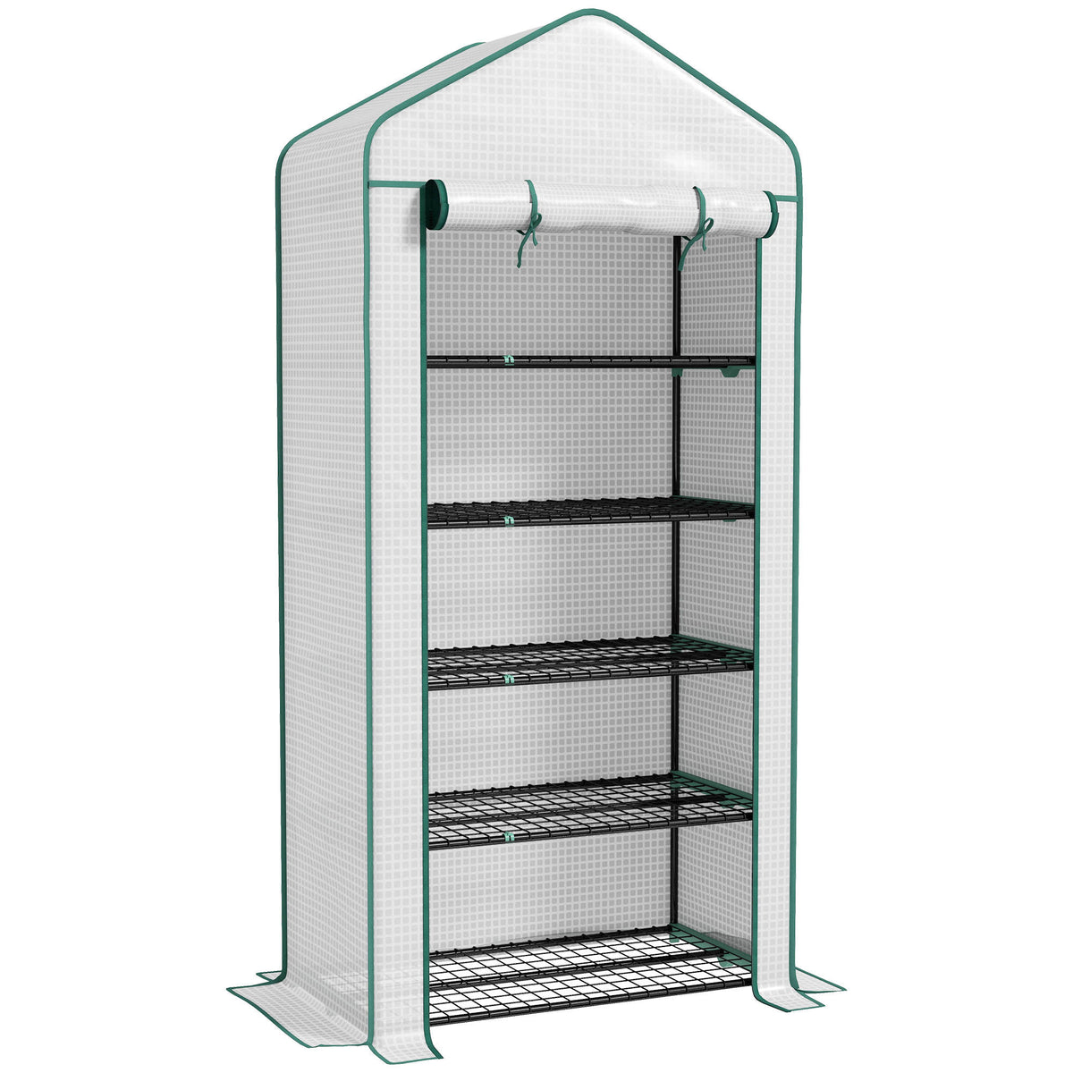 Outsunny Invernadero De Jardín De 5 Niveles Diseño Ensanchado 90x49x193cm Blanco_0