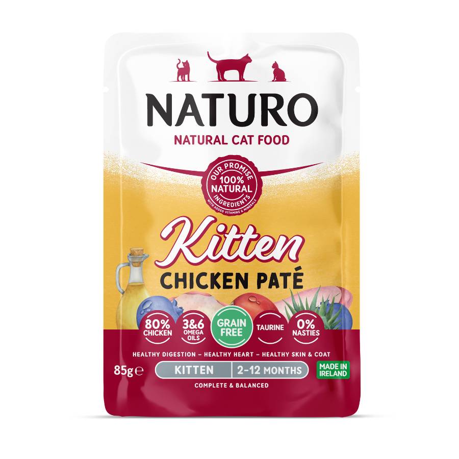 Naturo Gato Kitten Pate De Pollo 85g X 12 Sobres De Comida Humeda_0