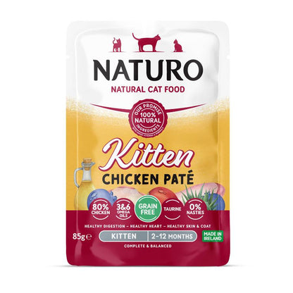 Naturo Gato Kitten Pate De Pollo 85g X 12 Sobres De Comida Humeda_0