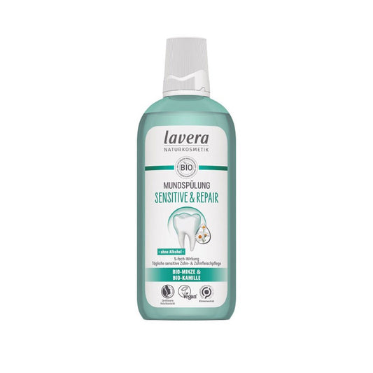 Enjuague bucal sensible y reparador con fluor Lavera 100 ml