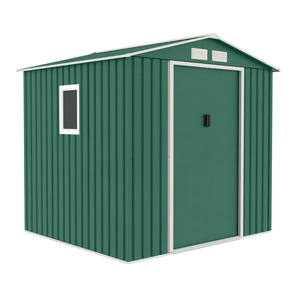 Caseta Metálica High Door Menorca Verde - Amplio Almacenamiento - 2,14x2,045x1,94 M - Multicolor_0