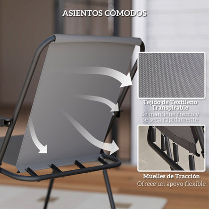 Outsunny Conjunto De Mesa Y Sillas Jardín De 6 Piezas Con Sillas Mesa Y Parasol_5