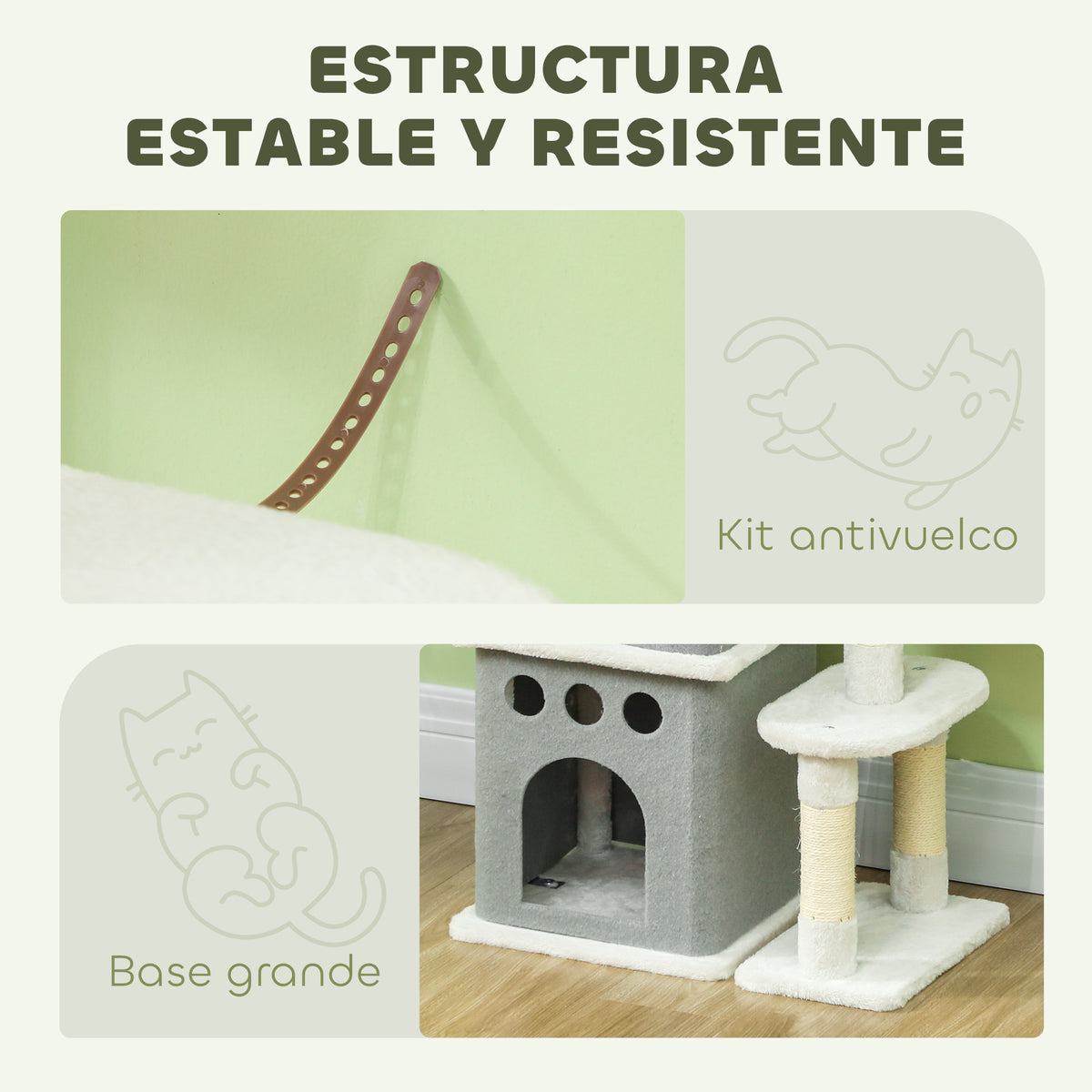 Pawhut Árbol Rascador Para Gatos 126 Cm Con Plataformas Bolas Colgantes Crema_5