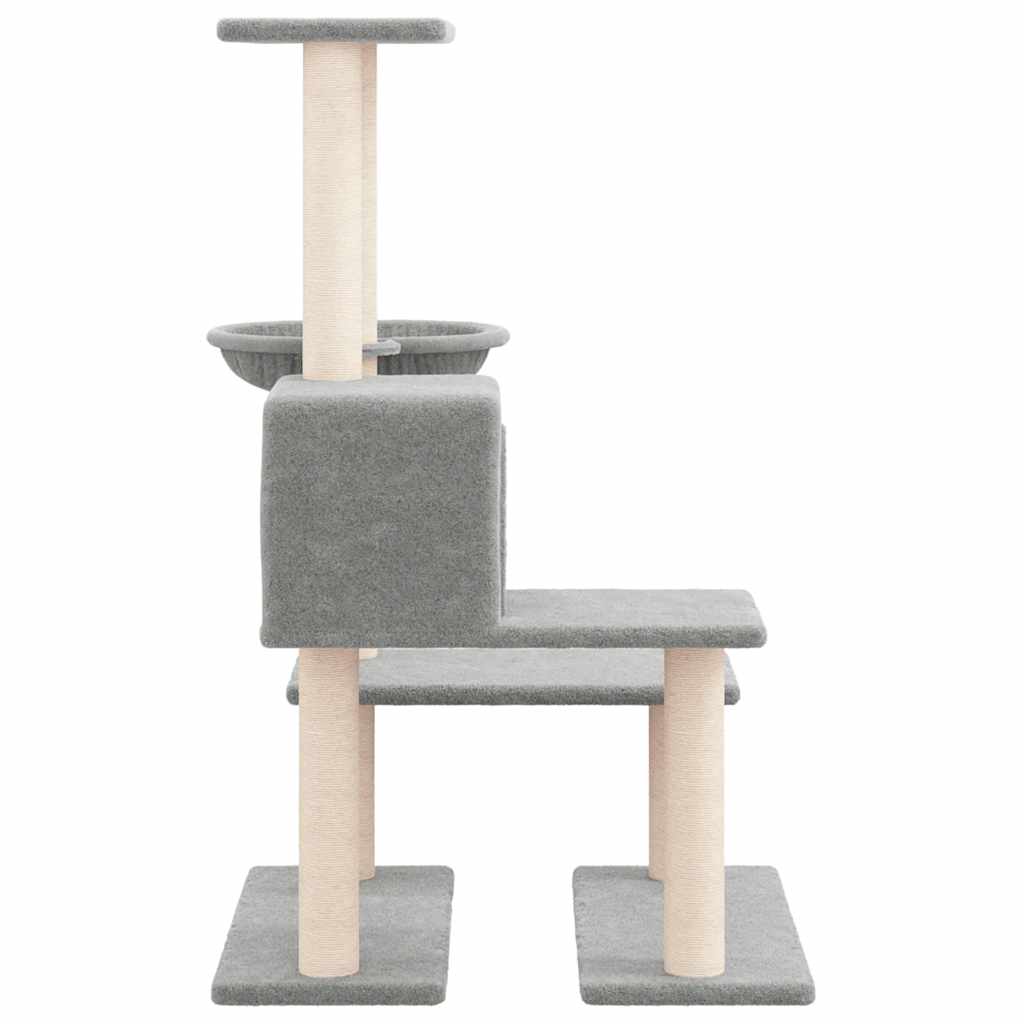 Rascador Para Gatos Con Postes De Sisal Gris Claro 94,5 Cm_3