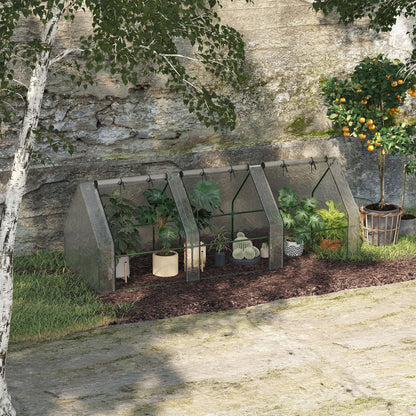 Outsunny Invernadero De Terraza 270x90x90 Cm Con Ventanas Cultivo Plantas Blanco_1