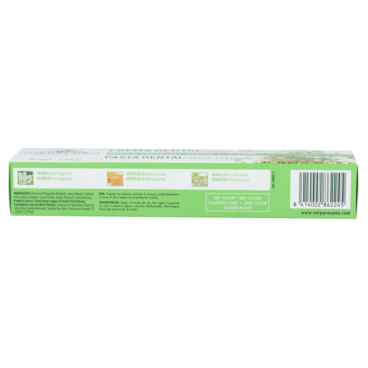 Dentífrico Mirra, Própolis e Hinojo Corpore Sano 75 ml